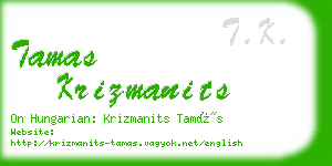tamas krizmanits business card